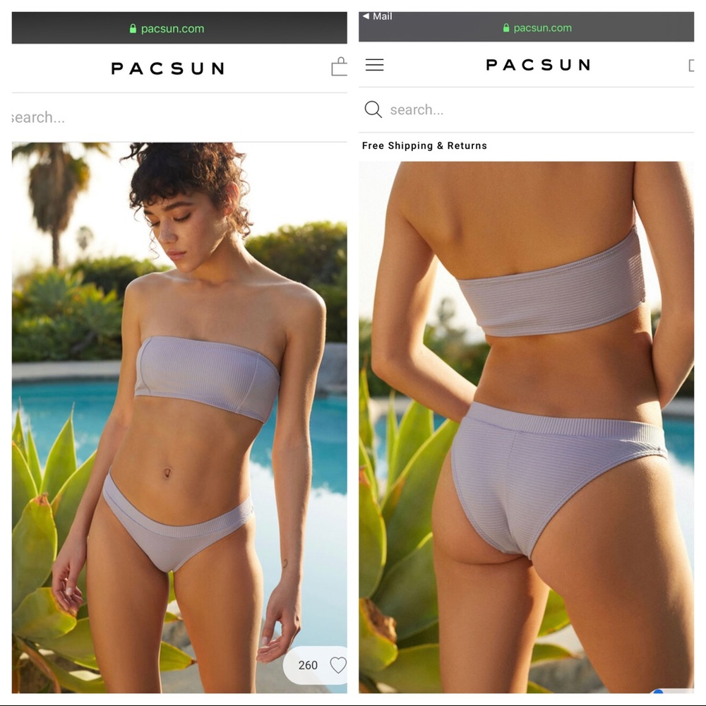 New LA Hearts Lavender Edie Ribbed Bikini